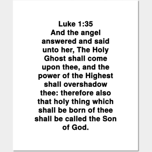 Luke 1:35  King James Version (KJV) Bible Verse Typography Posters and Art